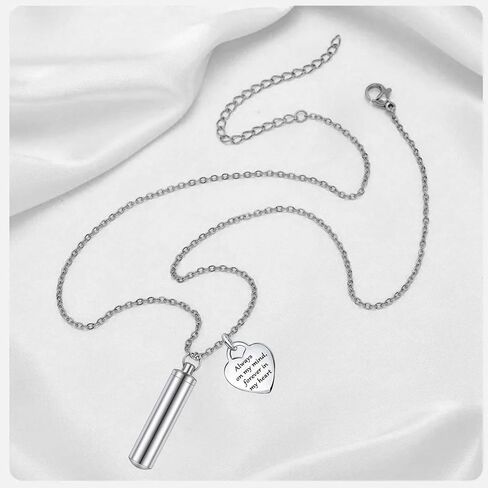 Cremation Jewelry Urn Ashes Necklaces for Women Men Cylinder Vial Ash Pendant, Memorial Urn Locket Ashes Holder in Saudi Arabia