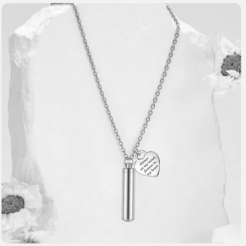 Cremation Jewelry Urn Ashes Necklaces for Women Men Cylinder Vial Ash Pendant, Memorial Urn Locket Ashes Holder in Saudi Arabia