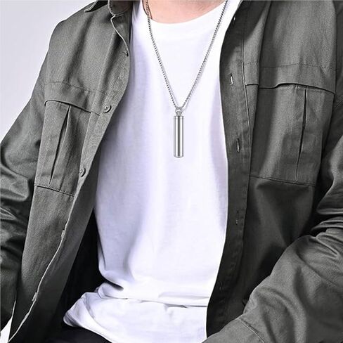 Cremation Jewelry Urn Ashes Necklaces for Women Men Cylinder Vial Ash Pendant, Memorial Urn Locket Ashes Holder in Saudi Arabia