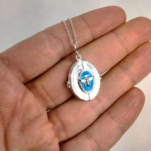 FashionJunkie4Life Honey Bee Resin Locket Necklace | 18" Sterling Silver Necklace & Picture Pendant Necklace | Honey Bee Silver Jewelry Gift for Women, Men, & Teenagers in Saudi Arabia