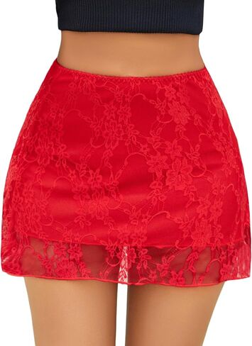 Avidlove Mini Skirt Lace Skirt for Women Sexy Half Slips Short Going Out Skirt Y2K Summer Skirts in Saudi Arabia