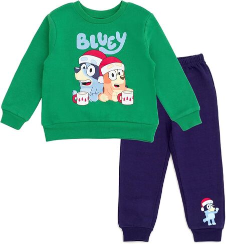 Bluey Halloween Christmas Fleece Sweatshirt and Jogger Pants Outfit Set Toddler to Big Kid Sizes (2T - 10-12) in Saudi Arabia