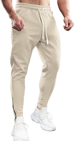 Fioboc Mens Joggers Weekend Performance Zip Ankle Jogger Athletic Sweatpants with Zipper Pockets Athletic Pant in Saudi Arabia