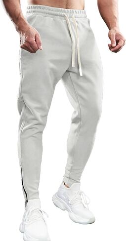 Fioboc Mens Joggers Weekend Performance Zip Ankle Jogger Athletic Sweatpants with Zipper Pockets Athletic Pant in Saudi Arabia