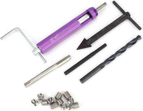 Helicoil Thread Repair Kit, 1/4-20unc System Thread Repair Insert Kit Thread Repair Kit Heli Coil Thread Repair Kits 12PCS Screw Sleeve for Rethreading Internal Threads in Saudi Arabia