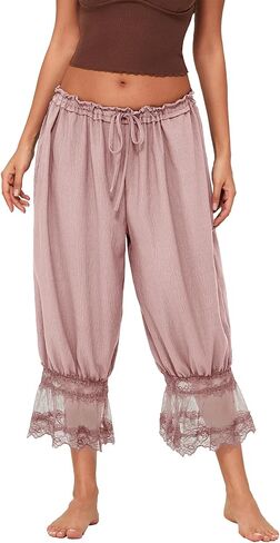 DSORVICD Women Lace Long Bloomers Pettipants Slip Under Dress Pantaloons Cute Ruffle Pumpkin Pants in Saudi Arabia