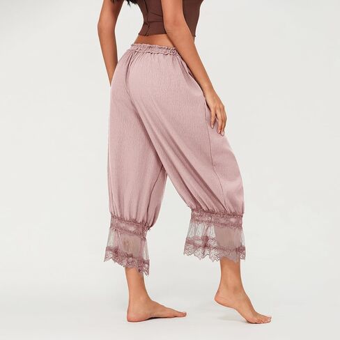DSORVICD Women Lace Long Bloomers Pettipants Slip Under Dress Pantaloons Cute Ruffle Pumpkin Pants in Saudi Arabia
