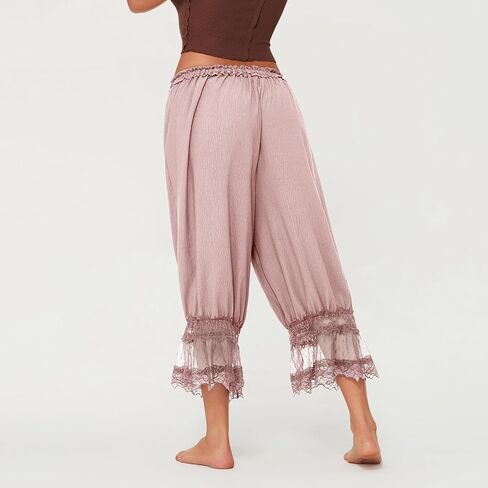 DSORVICD Women Lace Long Bloomers Pettipants Slip Under Dress Pantaloons Cute Ruffle Pumpkin Pants in Saudi Arabia