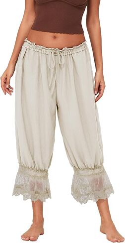DSORVICD Women Lace Long Bloomers Pettipants Slip Under Dress Pantaloons Cute Ruffle Pumpkin Pants in Saudi Arabia