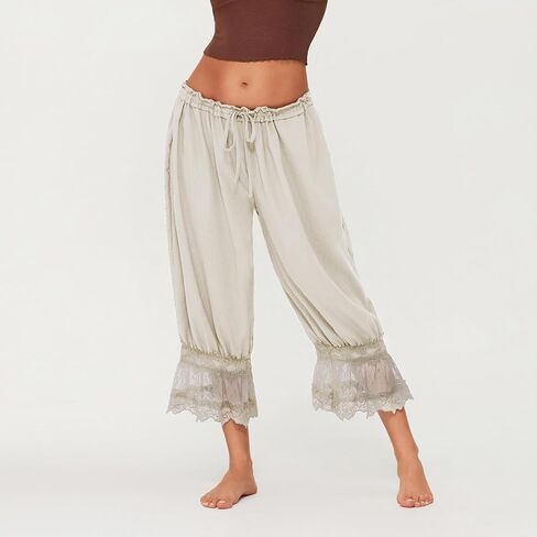 DSORVICD Women Lace Long Bloomers Pettipants Slip Under Dress Pantaloons Cute Ruffle Pumpkin Pants in Saudi Arabia