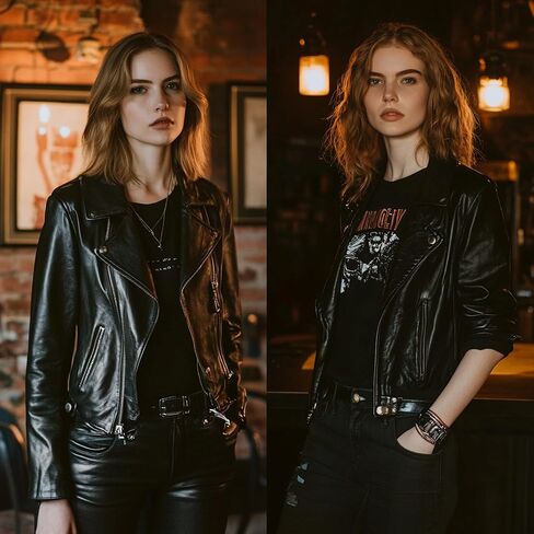 Womens faux leather jacket oversized fit button down lapel collar long sleeves in Saudi Arabia