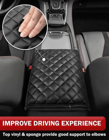 Center Console Armrest Cover for Acura RDX 2019 2020 2021 2022 2023 2024, Middle Console Lid Protector Cushion Pad, Vinyl Leather, Anti-scratch, Black in Kuwait