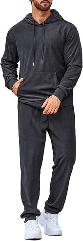 Coofandy Men's Tracksuit 2 قطعة مجموعة هوديي التعرق في الركض الرياضي بدلات رياضية غير رسمية in Kuwait