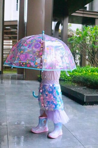 Clear Bubble Umbrellas for Rain,Transparent Dome Safety Windproof Umbrella with Easy-Grip Hook Handle for Christmas Gift in Saudi Arabia