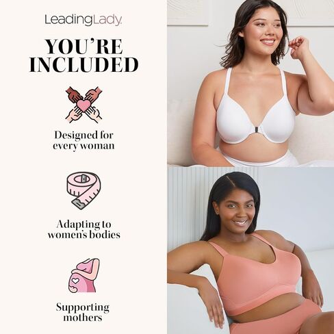 LEADING LADY, The Vivien, Wireless Nursing Bra for Women, Cushioned Straps, Unlined Fold-Down Cups, One Hand Nursing Clasps in Saudi Arabia