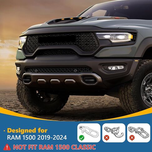 TOPUS Front Tow Hook Covers for Dodge Ram 1500 Accessories 2019-2025, Customized Car Hitch Cover (Not Fit for RAM 1500 Classic,Warlock,RAM 2500,RAM 3500) (Blue) in Kuwait