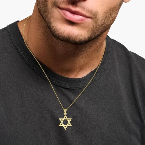 925 Sterling Silver Star of David Pendant Necklace with Stainless Steel Chain in Saudi Arabia