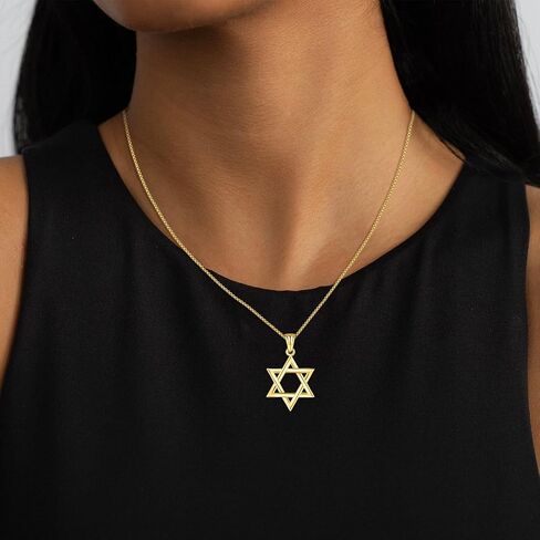 925 Sterling Silver Star of David Pendant Necklace with Stainless Steel Chain in Saudi Arabia