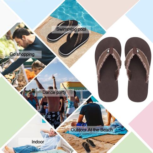 الصنادل الناعمة للرجال DWG ، والوزن الخفيف ، وإثبات الصدمة ، والانزلاق ، ونعل عريض ، وحزام قماش ، ونعال ثونغ الراحة للشاطئ الداخلي والخارجي ، وحجم 8.5-14 in Kuwait