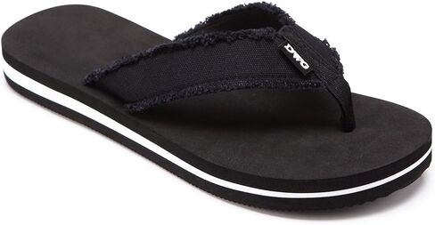 DWG Men's Soft Flip-Flop Sandals, Light Weight, Shock Proof, Non-Slip, Wide Sole, Canvas Strap, Comfort Thong Slippers for Indoor and Outdoor Beach,Size 8.5-14 in Saudi Arabia