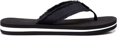 DWG Men's Soft Flip-Flop Sandals, Light Weight, Shock Proof, Non-Slip, Wide Sole, Canvas Strap, Comfort Thong Slippers for Indoor and Outdoor Beach,Size 8.5-14 in Saudi Arabia