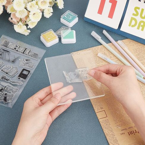GLOBLELAND Books to Read Clear Stamps for DIY Scrapbooking Reading List Silicone Clear Stamp Seals for Cards Making Photo Album Journal Home Decoration in Kuwait