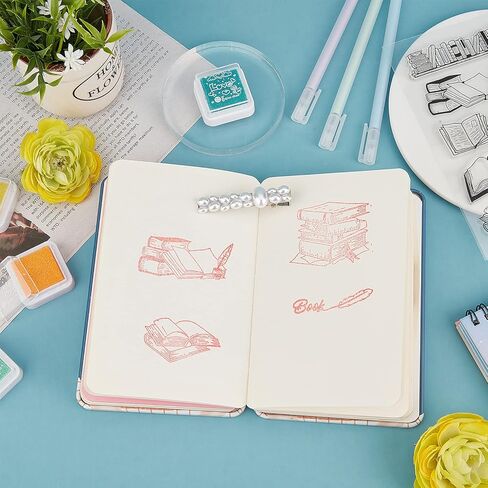 GLOBLELAND Books to Read Clear Stamps for DIY Scrapbooking Reading List Silicone Clear Stamp Seals for Cards Making Photo Album Journal Home Decoration in Kuwait