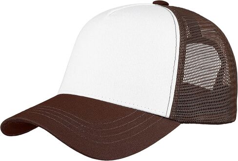 Falari 5-Panel Mesh Baseball Cap, Trucker Hat, Structured Plain Design, Cotton, Adjustable Size in Saudi Arabia