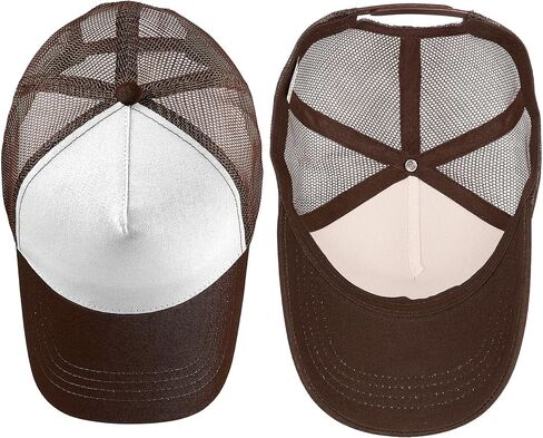 Falari 5-Panel Mesh Baseball Cap, Trucker Hat, Structured Plain Design, Cotton, Adjustable Size in Saudi Arabia