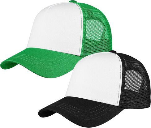 Falari 5-Panel Mesh Baseball Cap, Trucker Hat, Structured Plain Design, Cotton, Adjustable Size in Saudi Arabia