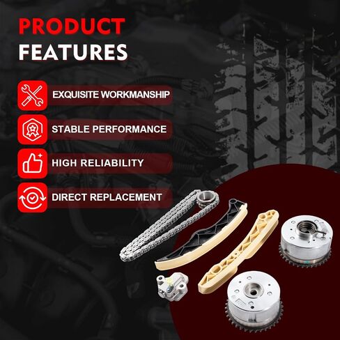 مجموعة سلسلة توقيت المحرك 24410-2B700 استبدال لـ Hyundai Accent Elantra Kona Sonata Tucson Veloster لـ Kia Forte Seltos Soul Rio Optima استبدال 24420-2B611 24321-2B620 in Kuwait