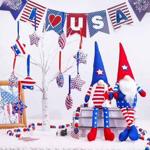 Felt Fabric Stars Hanging Ornament, 12 Pieces Set, 4th of July Patriotic Fabric Star Ornament, Red White Blue Stars Tree Ornaments for Memorial Day Veteran Day Hanging Decorations (Blue) in Saudi Arabia