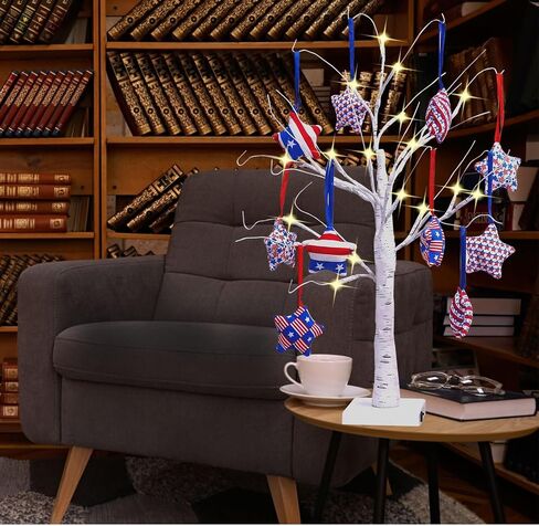 Felt Fabric Stars Hanging Ornament, 12 Pieces Set, 4th of July Patriotic Fabric Star Ornament, Red White Blue Stars Tree Ornaments for Memorial Day Veteran Day Hanging Decorations (Blue) in Saudi Arabia