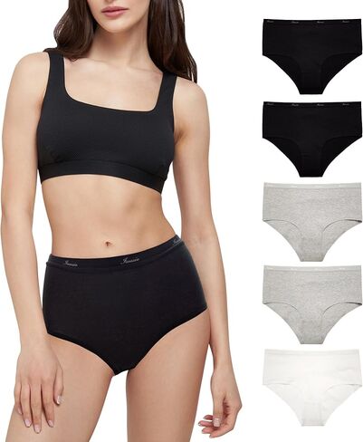 Womens Organic Cotton High Waisted Underwear for Women Ladies Soft Breathable Panties Comfort Briefs 5 Pack in Saudi Arabia
