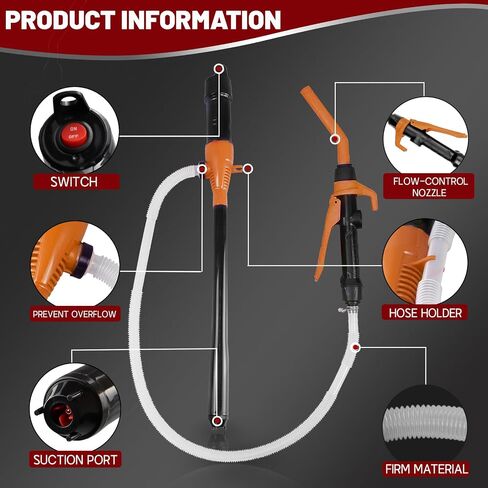 FUELIO Fuel Transfer Pump -Battery Operated Gas Pump - Liquid Transfer Pump for Water Kerosene Gasoline Pump - Battery Powered Water Pump, 2.2 Gallon per Min in Saudi Arabia