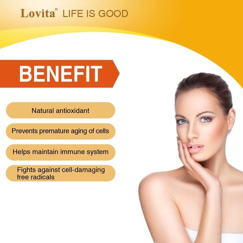 Lovita Vitamin E 400 IU Softgels, Natural Vitamin E 268 mg (as D Alpha Tocopherol), Vegan Vitamin E for Healthy Skin, Hair, Nails & Immune System Support, 120 Vegetarian Softgels in Saudi Arabia