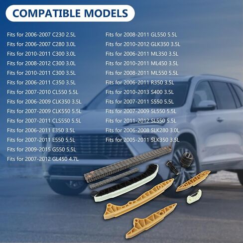 0009930676 2720520216 مجموعة سلسلة توقيت المحرك ناتجة عن 2009-2015 G550 5.5L ، FITS لعام 2007-2010 CL550 5.5L ، استبدل OE 2720520216 2720500811 in Saudi Arabia