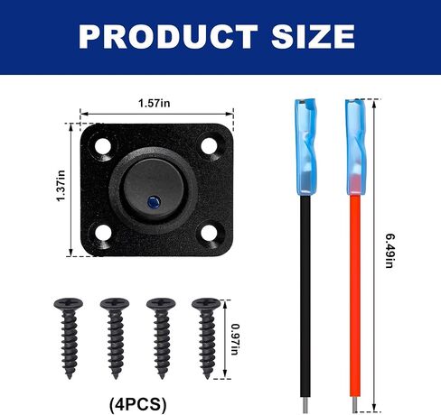 لوحة تبديل تبديل الروك ، DC 12V 20A مقاوم ليد الأزرق المقاوم للماء ، مفاتيح تبديل مستديرة ، مضاءة على مفتاح SPST للسيارات ، RVS ، الحافلات ، المقطورة ، العربة ، القارب إلخ in Kuwait