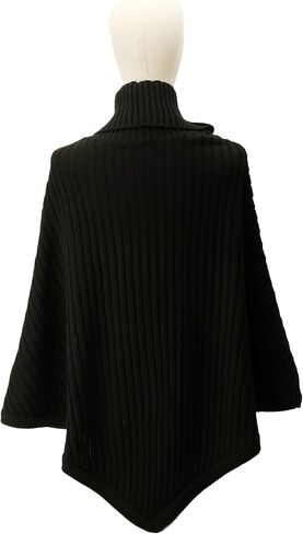 Michael Kors Women's Wide Rib Button Turtleneck Poncho in Saudi Arabia
