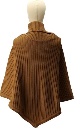 Michael Kors Women's Wide Rib Button Turtleneck Poncho in Saudi Arabia