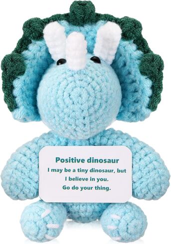 Positive Bear Unicorn Trash Can Dinosaur Crochet with Card, Appreciation Gift for Coworker, Friend, Teacher, Sister, Mom, Christmas, Birthday, Thank You Gift Women Men(Green,Dinosaur) in Saudi Arabia