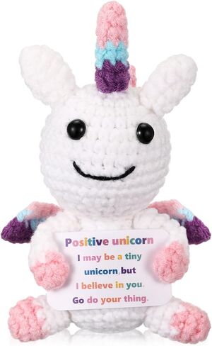 Positive Bear Unicorn Trash Can Dinosaur Crochet with Card, Appreciation Gift for Coworker, Friend, Teacher, Sister, Mom, Christmas, Birthday, Thank You Gift Women Men(Green,Dinosaur) in Kuwait