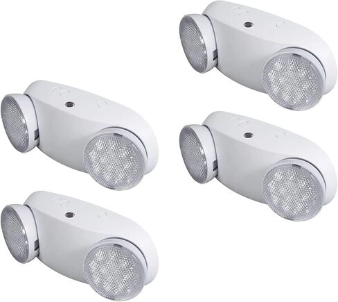 مصباح طوارئ LED OSTEK مع رأس ضوء فيضانات قابل للتعديل، أضواء طوارئ للأعمال، بطارية احتياطية 90 دقيقة، مقاومة للحريق 120-277 فولت (UL 94V-0) (4 عبوات) in Kuwait