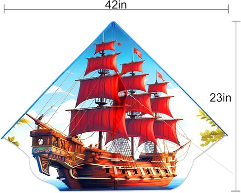 HENGDA KITE Sailboat Kite,for Kids and Adults,Easy to Fly,Excellent Fabric and Structure Design,The Pictures are Beautiful in high Definition,Suitable for Beginners(42x23) in Blue in Saudi Arabia