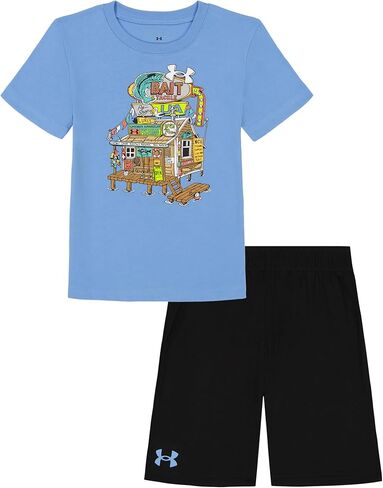 Under Armour Boys Short Sleeve Tee and Short Set, Lightweight and Breathable in Kuwait