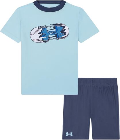 Under Armour Boys Short Sleeve Tee and Short Set, Lightweight and Breathable in Kuwait