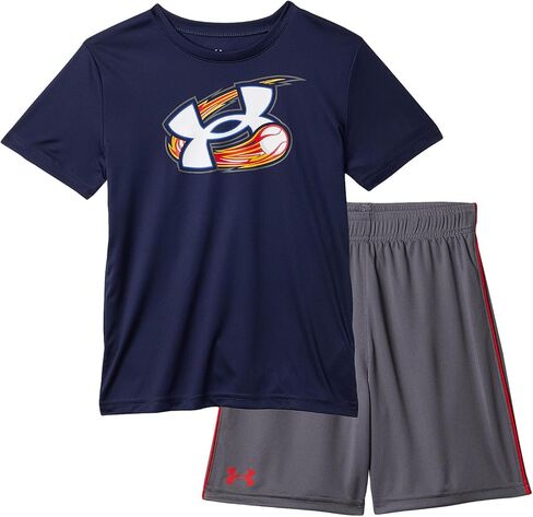 Under Armour Boys Short Sleeve Tee and Short Set, Lightweight and Breathable in Kuwait