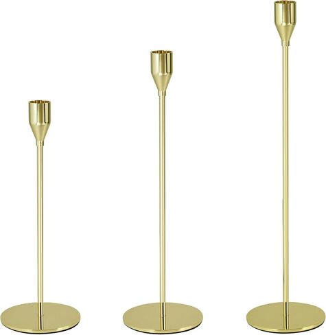 Gold Candlestick Holders,Set of 6 Gold Candle Candlestick Holder,Metal Candle Stick Holder Decor for Wedding, Dinning, Party,Fit 3/4" Thick Tapered or Led Candle in Saudi Arabia