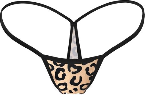 Women's Low Rise G String Thong Underwear Leopard Seamless Micro Back No Show Bikini Panties in Saudi Arabia