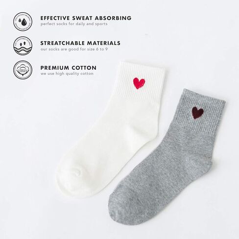 Jinny's Shoppe Women’s Novelty Cute Crew Socks – 4/5 Pairs Colorful Soft Cozy Lovely Cotton Socks for Everyday Casual Wear in Saudi Arabia